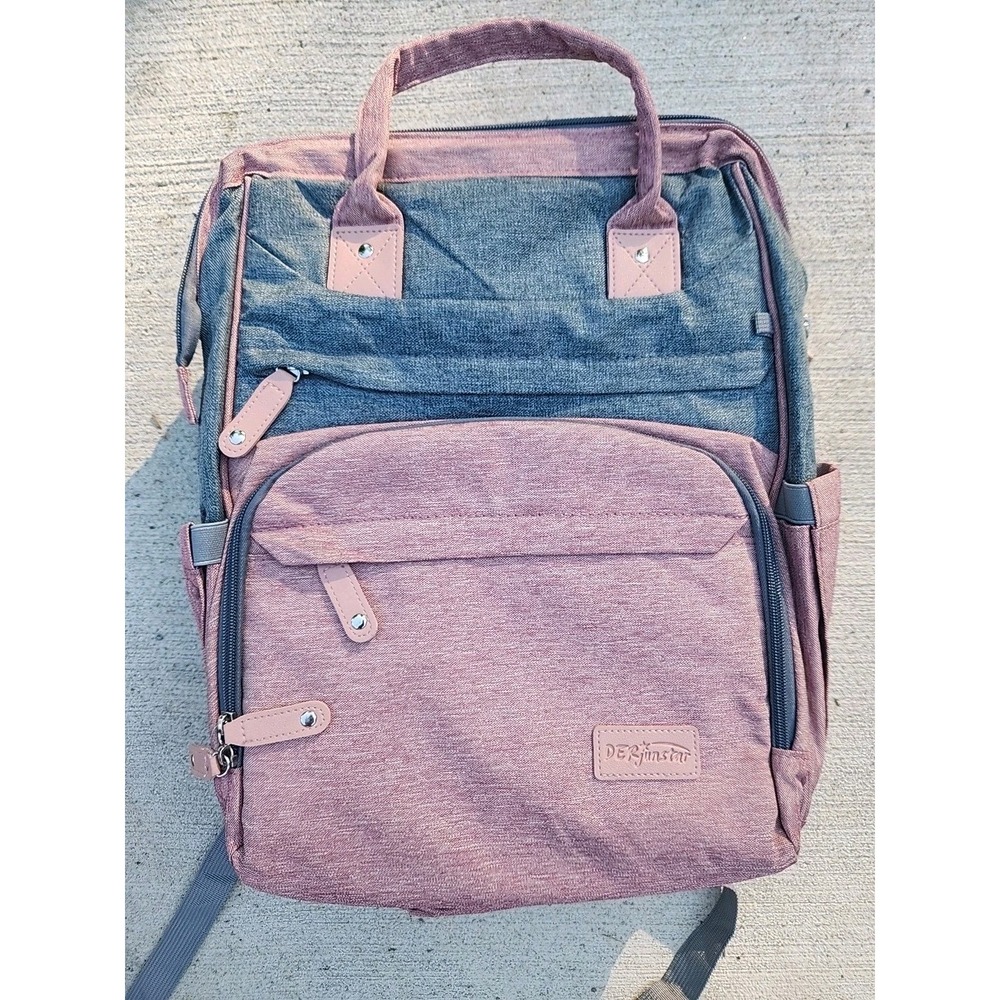 NEW DERJUNSTAR Red Diaper bag Backpack with Portable Bassinet‎